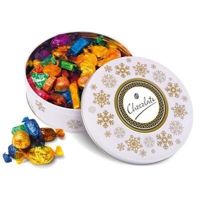 Picture of WINTER COLLECTION SNOWFLAKE SHARE TIN with Quality Street.