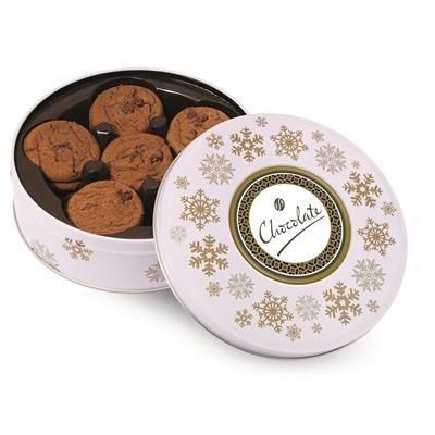 Picture of WINTER COLLECTION SNOWFLAKE SHARE TIN with Belgian Cookie or Biscuit