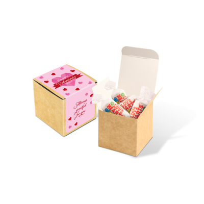 Picture of VALENTINES - ECO KRAFT CUBE - LOVE HEARTS®.