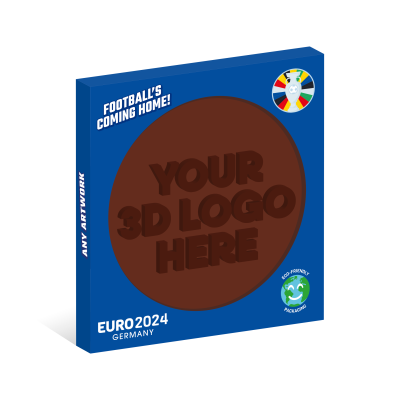 Picture of EURO 2024 - ECO WINDOW ROUND DISC BOX - MILK CHOCOLATE ROUND DISC.