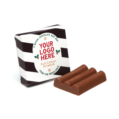 Picture of WINTER COLLECTION - ECO 3 BATON BAR BOX - MILK CHOCOLATE - 41% COCOA