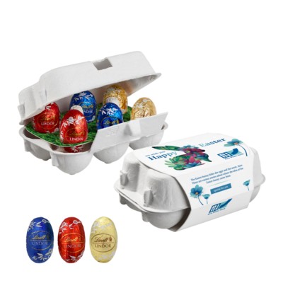 Picture of PAPER EASTER EGG BOX OF 6 with Lindt Mini Eggs