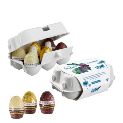 Picture of PAPER EASTER EGG BOX OF 6 with Ferrero Rocher Mini Eggs