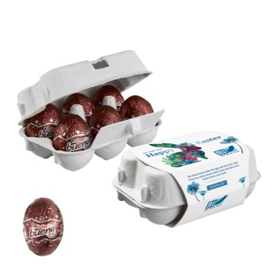 Picture of PAPER EASTER EGG BOX OF 6 with Kinder Bueno Mini Eggs