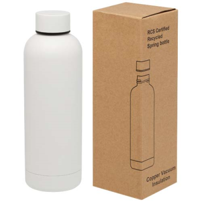 Picture of SPRING 500 ML RECYCLED STAINLESS STEEL METAL COPPER VACUUM THERMAL INSULATED BOTTLE in White.