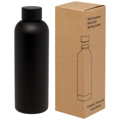 Picture of SPRING 500 ML RECYCLED STAINLESS STEEL METAL COPPER VACUUM THERMAL INSULATED BOTTLE in Solid Black.