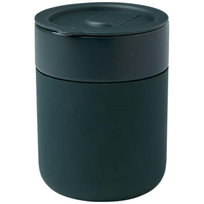 Picture of JAVA 330 ML CERAMIC POTTERY TUMBLER with Silicon Wrap & Plastic Lid in Green