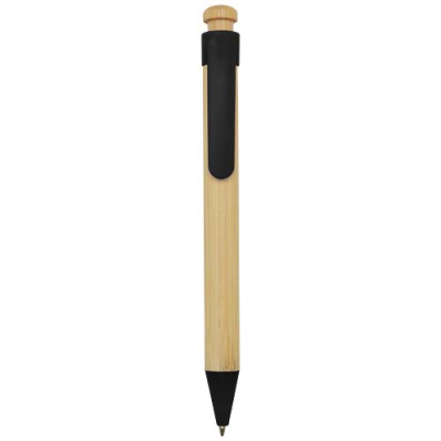 Picture of Rattan bamboo and recycled plastic ballpoint pen (black ink)