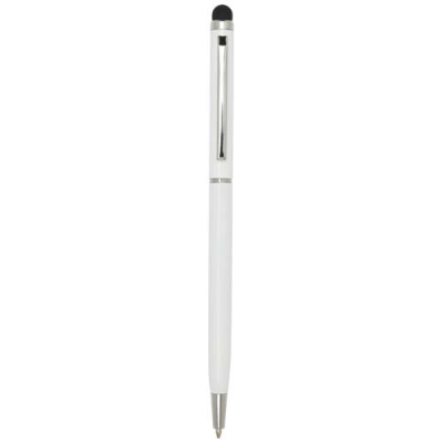 Picture of ORE ALUMINIUM METAL BALL PEN with Stylus in White.