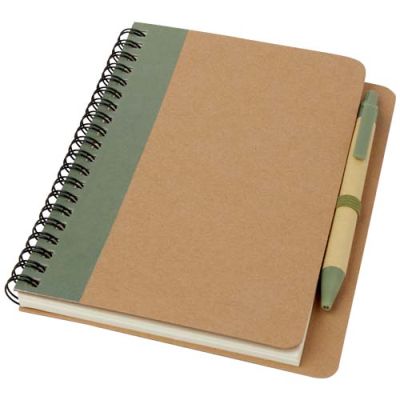 Picture of PRIESTLY RECYCLED NOTE BOOK with Pen in Heather Green & Natural