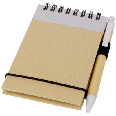 Picture of ZUSE A7 RECYCLED JOTTER NOTE PAD with Pen in Lilac & Natural.