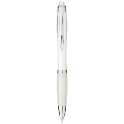 Picture of NASH BALL PEN with Colour Barrel & Grip in Clear Transparent White