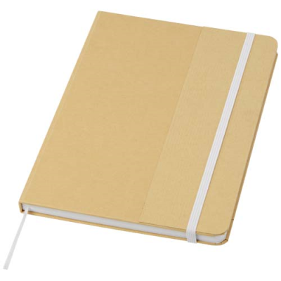 Picture of NELIDA A5 RECYCLED CARDBOARD CARD HARD COVER NOTE BOOK in White.