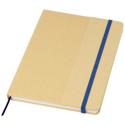 Picture of NELIDA A5 RECYCLED CARDBOARD CARD HARD COVER NOTE BOOK in Ocean Blue.