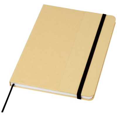 Picture of NELIDA A5 RECYCLED CARDBOARD CARD HARD COVER NOTE BOOK in Solid Black.