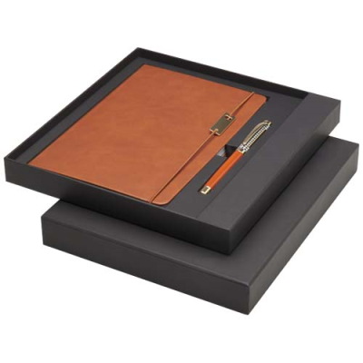 Picture of LEGATO A5 NOTE BOOK AND ROLLERBALL PEN SET in Brown