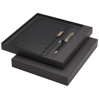 Picture of LEGATO A5 NOTE BOOK AND ROLLERBALL PEN SET in Solid Black