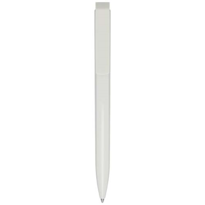 Picture of LUCIA RECYCLED PLASTIC BALL PEN (BLUE INK) in White.