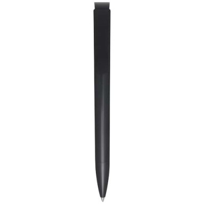 Picture of LUCIA RECYCLED PLASTIC BALL PEN (BLUE INK) in Solid Black