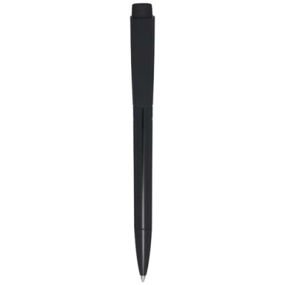 Picture of MARTHA RECYCLED PLASTIC BALL PEN (BLUE INK) in Solid Black