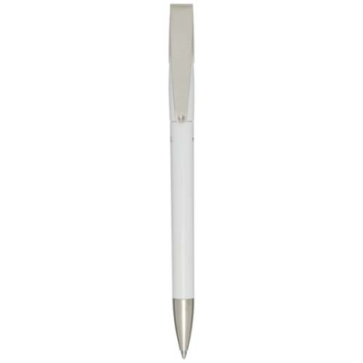 Picture of ANA RECYCLED PLASTIC BALL PEN (BLUE INK) in White.