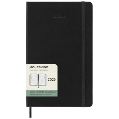 Picture of MOLESKINE HORIZONTAL HARD COVER 12 MONTH L WEEKLY PLANNER in Solid Black.