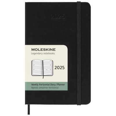 Picture of MOLESKINE HORIZONTAL HARD COVER 12 MONTH PK WEEKLY PLANNER in Solid Black.