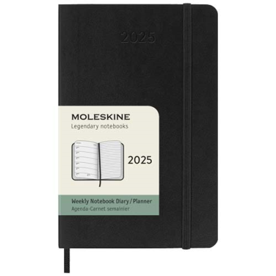 Picture of MOLESKINE SOFT COVER 12 MONTH WEEKLY PK PLANNER in Solid Black.