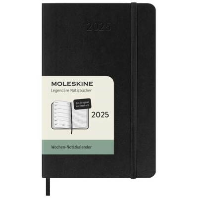 Picture of MOLESKINE SOFT COVER 12 MONTH WEEKLY PK PLANNER - GERMAN in Solid Black.