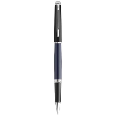 Picture of HEMISPHERE COLOUR BLOCKING ROLLERBALL PEN with Palladium Trim in Blue_&_Solid Black.