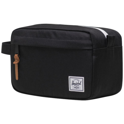 Picture of HERSCHEL CHAPTER RECYCLED TRAVEL KIT in Solid Black.