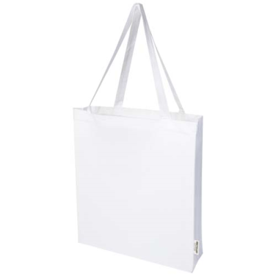 Picture of MADRAS 140 G_&_M² GRS RECYCLED COTTON GUSSET TOTE BAG in White.