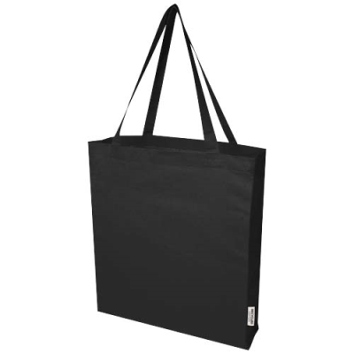 Picture of MADRAS 140 G_&_M² GRS RECYCLED COTTON GUSSET TOTE BAG in Solid Black.