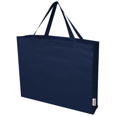 Picture of ODESSA 220 G & M² GRS RECYCLED COTTON LARGE TOTE BAG in Navy.