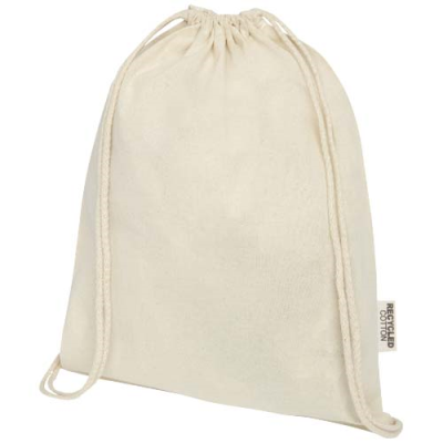 Picture of OREGON 140 G & M² GRS RECYCLED COTTON DRAWSTRING BAG in Natural