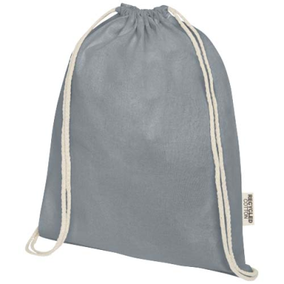 Picture of OREGON 140 G & M² GRS RECYCLED COTTON DRAWSTRING BAG in Grey.