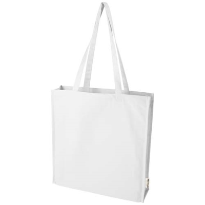 Picture of FLORIDA 270 G & M² GRS RECYCLED GUSSET TOTE BAG 14L in White.