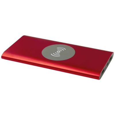 Picture of JUICE 8000 MAH TYPE-C RECYCLED ALUMINIUM METAL CORDLESS POWER BANK in Red