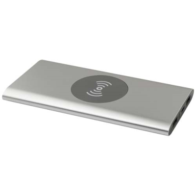 Picture of JUICE 8000 MAH TYPE-C RECYCLED ALUMINIUM METAL CORDLESS POWER BANK in Silver