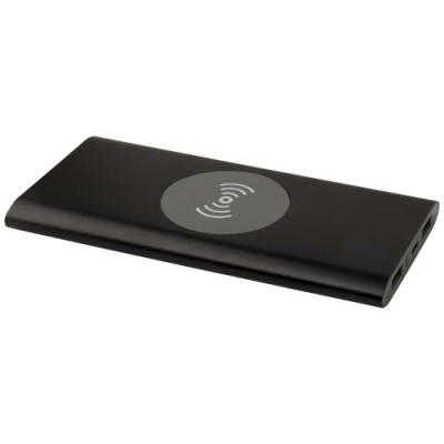 Picture of JUICE 8000 MAH TYPE-C RECYCLED ALUMINIUM METAL CORDLESS POWER BANK in Solid Black