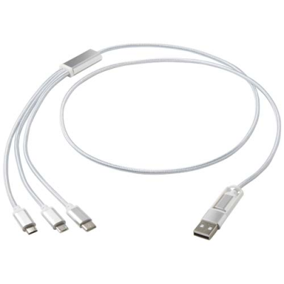 Picture of VERSATILE 5-1 RECYCLED ALUMINIUM METAL CHARGER CABLE in Silver