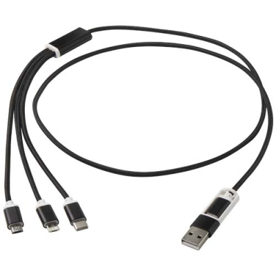 Picture of VERSATILE 5-1 RECYCLED ALUMINIUM METAL CHARGER CABLE in Solid Black.