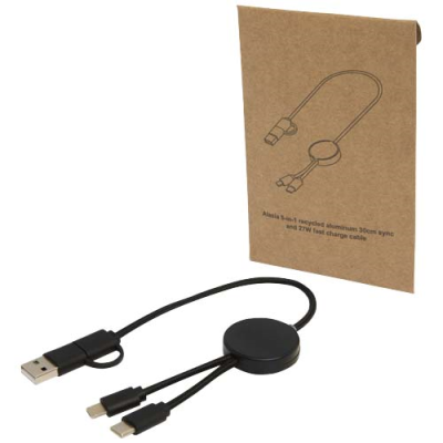 Picture of Citala 5-in-1 recycled plastic 30 cm data sync and 27W fast charge cable