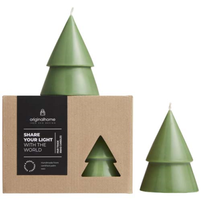 Picture of ORIGINALHOME XMAS TREE CANDLE SET OF 2 - M in Heather Green