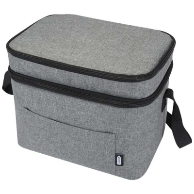 Picture of TUNDRA GRS RPET DOUBLE COMPARTMENTS COOL BAG 13L in Heather Grey.