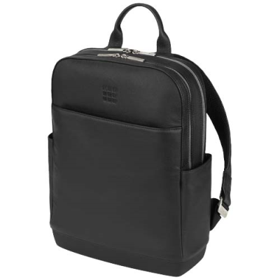 Picture of MOLESKINE CLASSIC PRO LEATHER BACKPACK RUCKSACK in Solid Black.