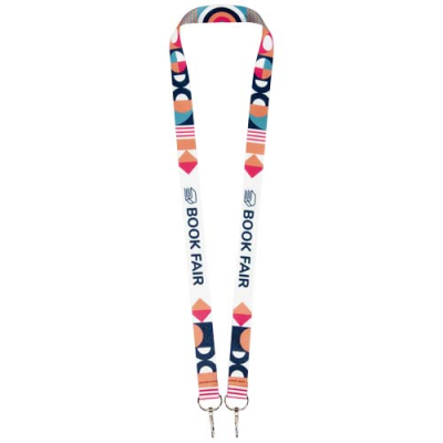 Picture of LEIA SUBLIMATION RPET LANYARD with 2 Hooks in White