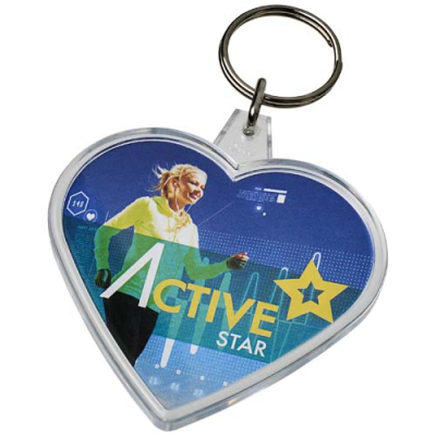 Picture of COMBO HEART-SHAPED KEYRING CHAIN in Clear Transparent Clear Transparent.