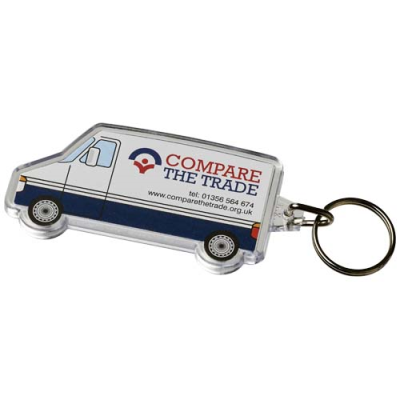 Picture of COMBO VAN-SHAPED KEYRING CHAIN in Clear Transparent Clear Transparent