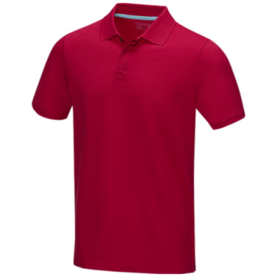 Picture of GRAPHITE GREY SHORT SLEEVE MEN’S ORGANIC POLO in Red